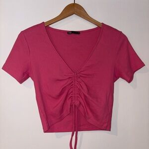 Zara Crop Ruched Top